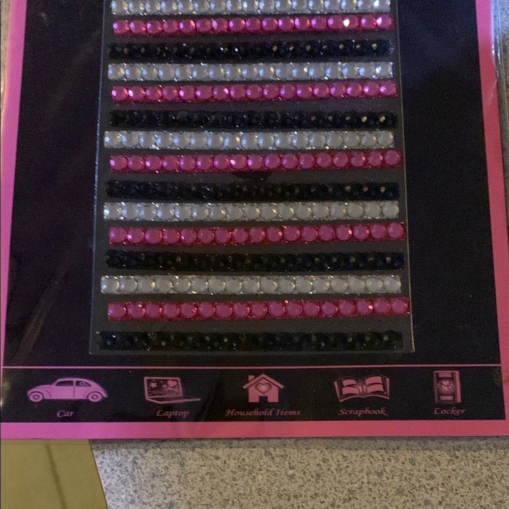 Pink and Silver Rhinestone Strips - Picture 4 of 7
